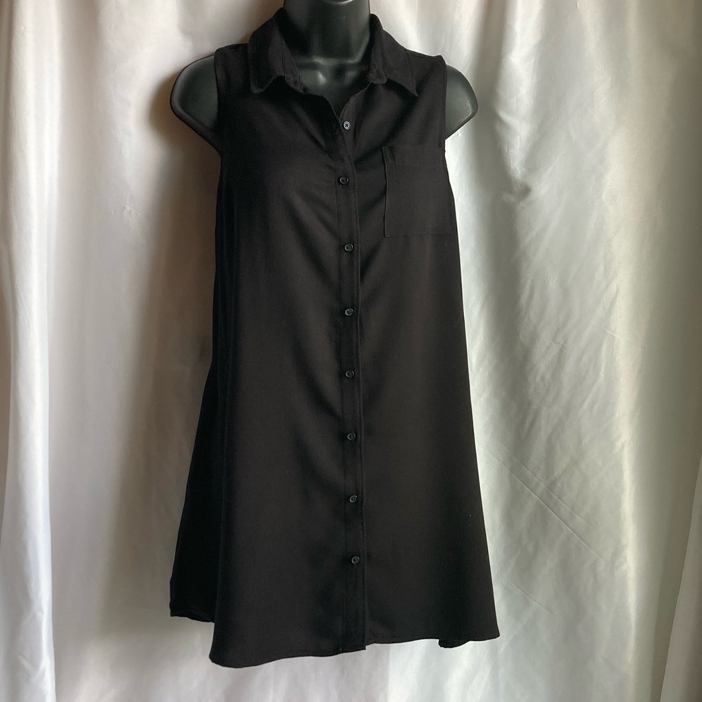 Old Navy Black Button Down Shirt Dress Size Small Petite